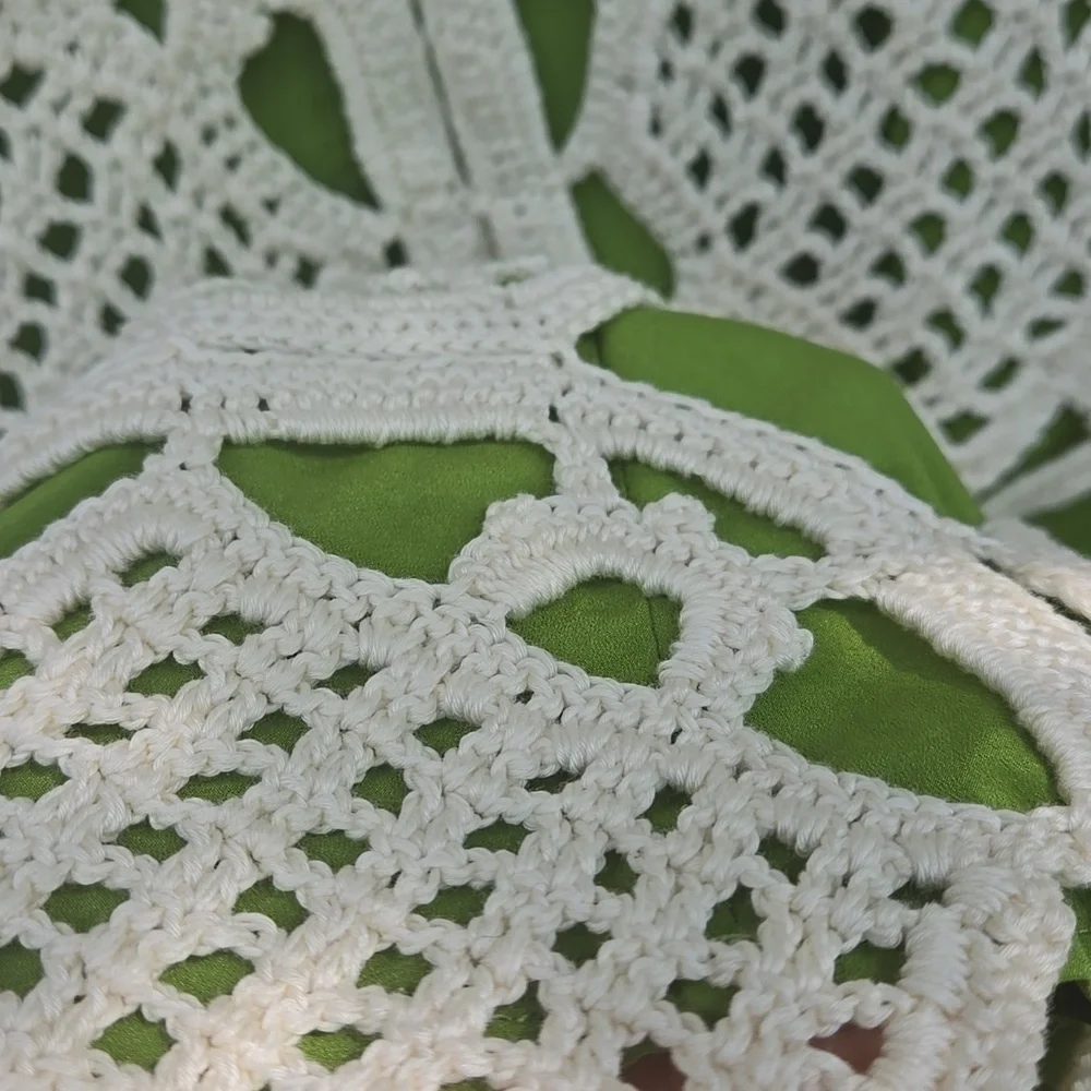 Tory Burch Lexi Crochet Dress Runway Green RARE Size S